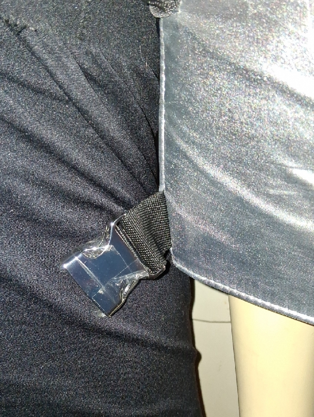 Paco Rabanne Silver Drawstring Pouch With Black Strap - Picture 6 of 7